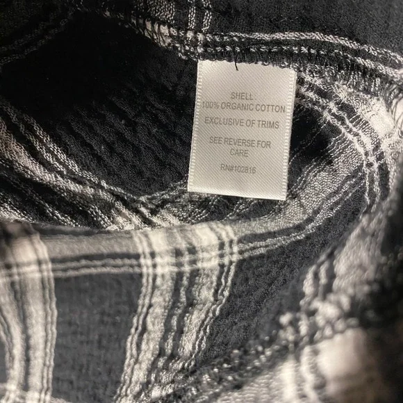 Garnet Hill Black White Plaid Organic Cotton Tunic Dress 08 - Picture 6 of 7